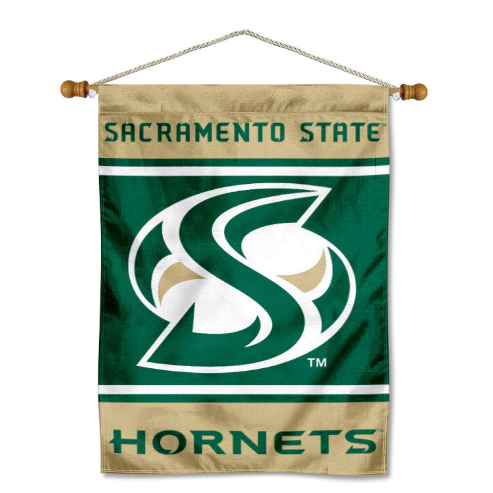 Sacramento State Hornets Double Sided Banner and Wood Banner Pole Set - Sports Collectibles, Sports Memorabilia, Sports Fan Shop, Sports Gifts