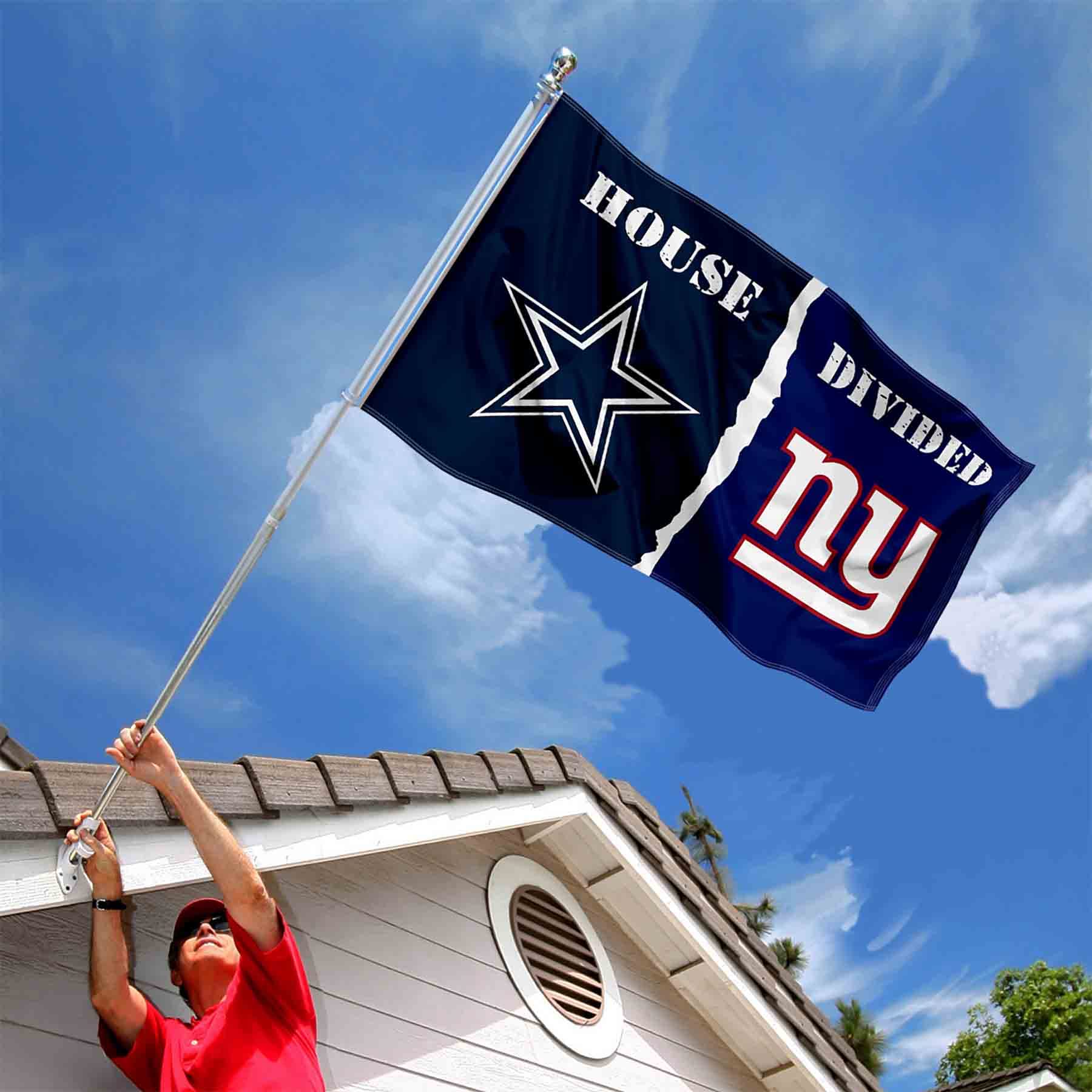 WinCraft Dallas and New York Giants House Divided Flag Rivalry Banner - Sports Collectibles, Sports Memorabilia, Sports Fan Shop, Sports Gifts