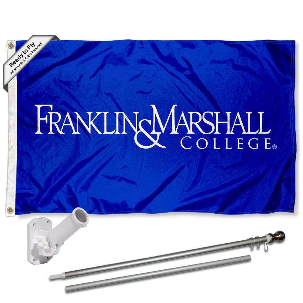College Flags & Banners Co. Franklin & Marshall College Diplomats Logo Flag and Pole Bracket Mount Bundle - Sports Collectibles, Sports Memorabilia, Sports Fan Shop, Sports Gifts