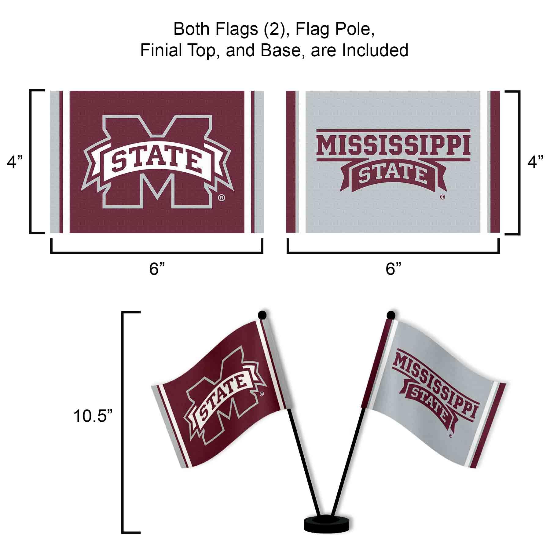WinCraft Mississippi State Bulldogs Desk and Table Top Flags - Sports Collectibles, Sports Memorabilia, Sports Fan Shop, Sports Gifts