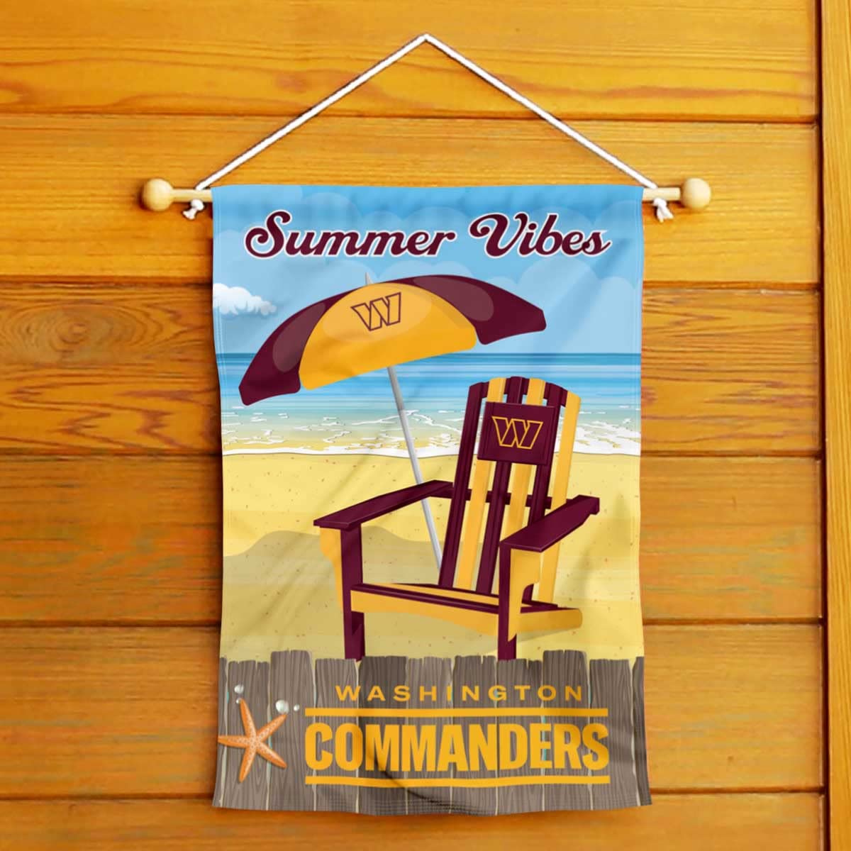 WinCraft Washington Commanders Summer Decorative Seasonal Garden Flag Double Sided Banner - Sports Collectibles, Sports Memorabilia, Sports Fan Shop, Sports Gifts