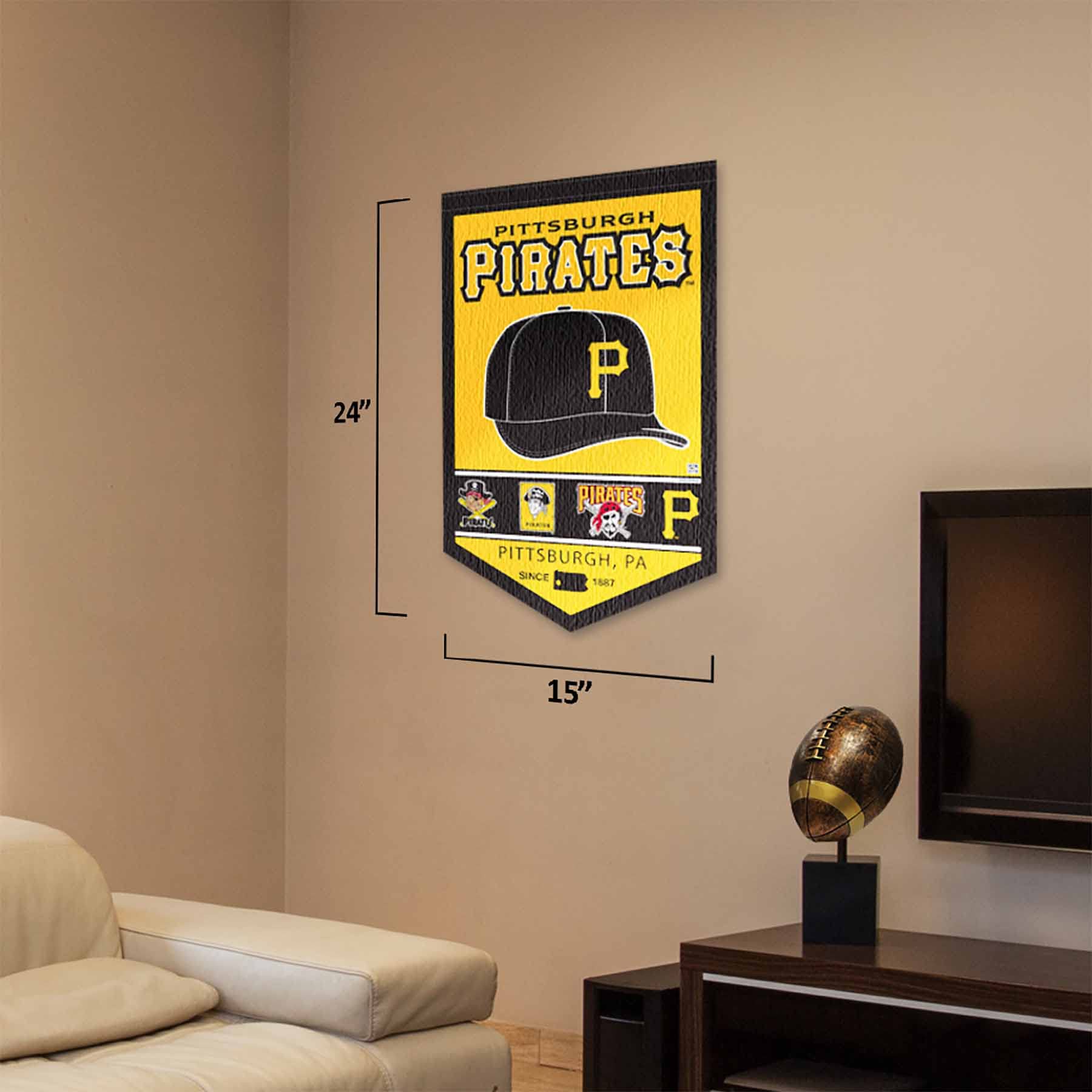 WinCraft Pittsburgh Pirates Heritage History Banner Pennant - Sports Collectibles, Sports Memorabilia, Sports Fan Shop, Sports Gifts