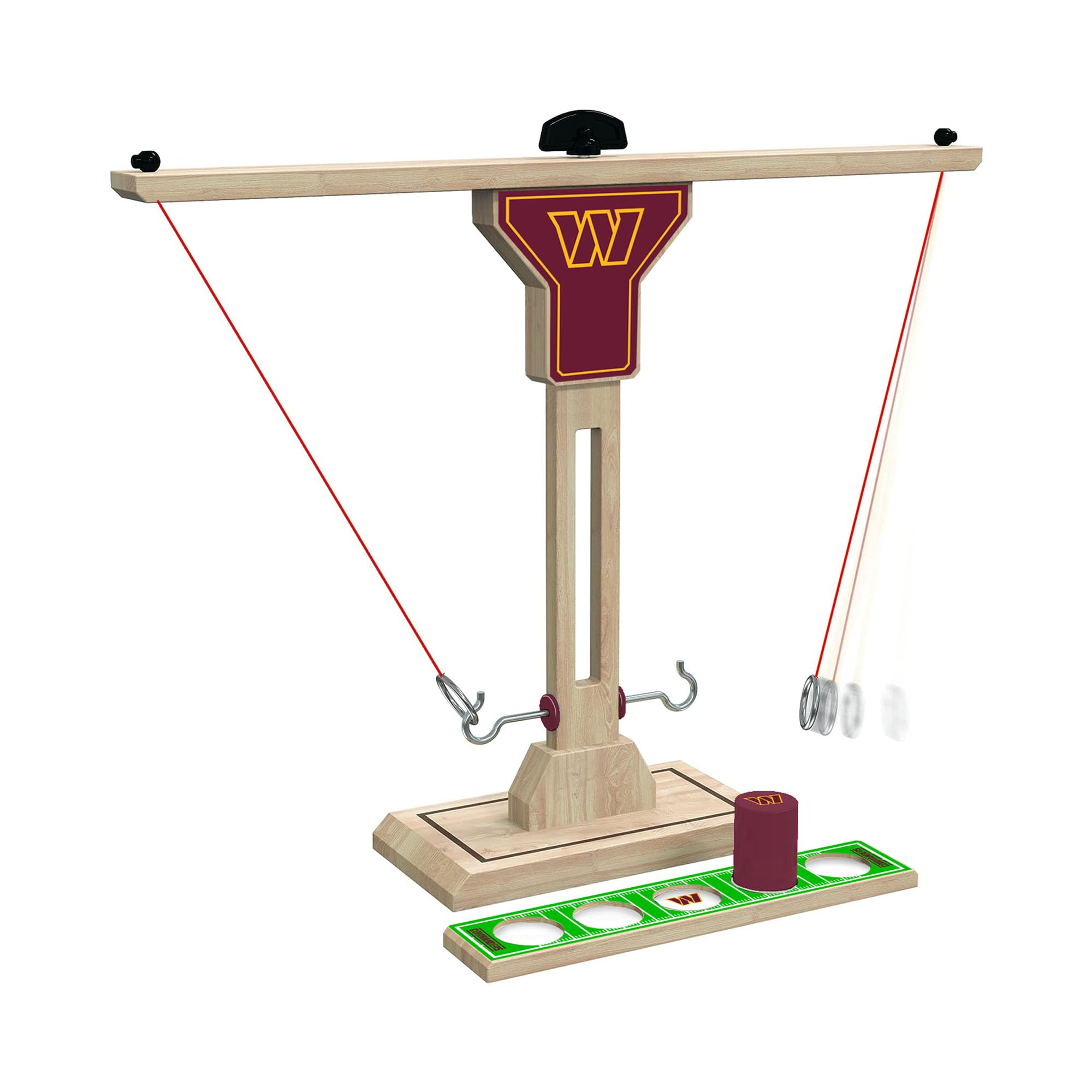Wild Sports NFL Washington Commanders Wooden Ring Swing Battle - Head-to-Head Ring Toss Hook & Ring Game for NFL Fans - Sports Collectibles, Sports Memorabilia, Sports Fan Shop, Sports Gifts