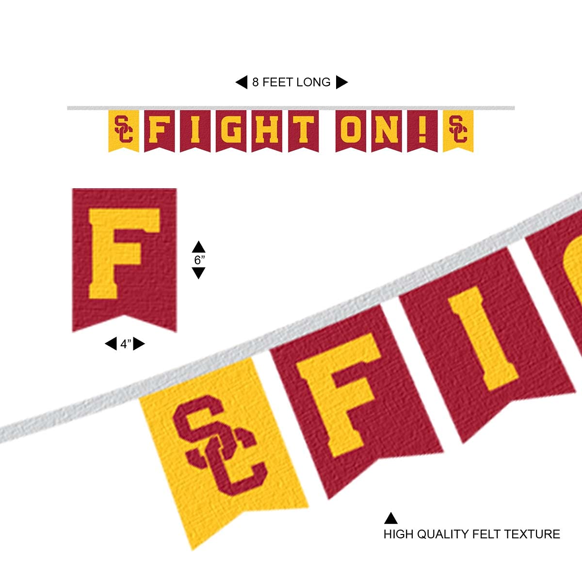 USC Trojans Banner String Pennant Flags - Sports Collectibles, Sports Memorabilia, Sports Fan Shop, Sports Gifts