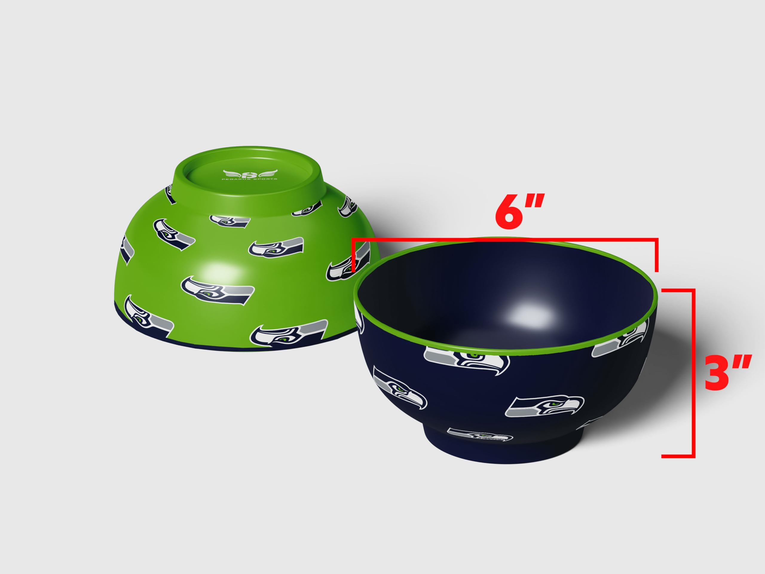 Pegasus Sports NFL Seattle Seahawks Home and Away 2 Pack Serving Bowls - Sports Gifts, Sports Memorabilia, Sports Collectibles, Fan Shop