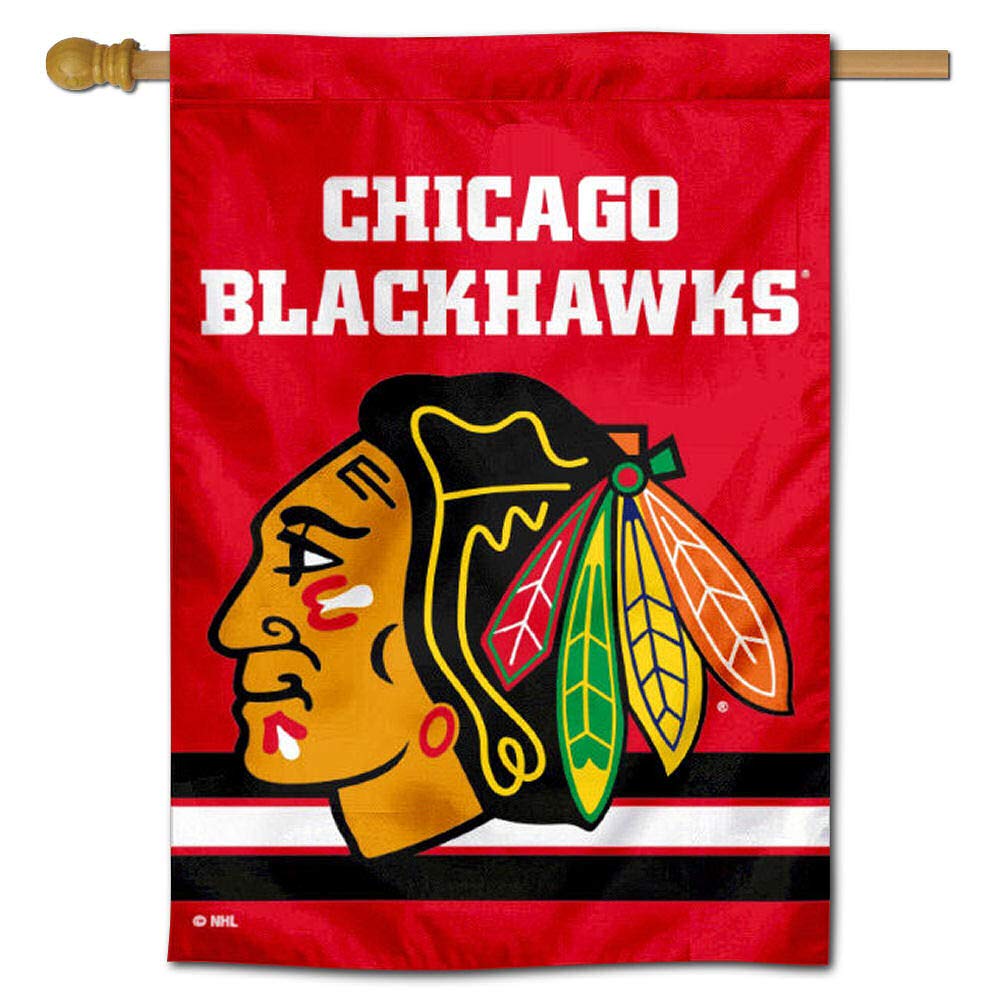 WinCraft Chicago Blackhawks Red Two Sided House Flag - Sports Collectibles, Sports Memorabilia, Sports Fan Shop, Sports Gifts