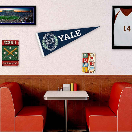 College Flags & Banners Co. Yale Pennant Full Size Felt - Sports Collectibles, Sports Memorabilia, Sports Fan Shop, Sports Gifts