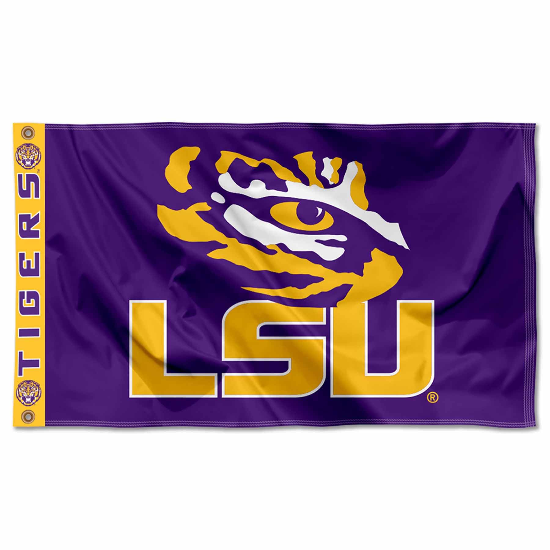 College Flags & Banners Co. Louisiana State LSU Tigers Printed Header 3x5 Foot Banner Flag - Sports Collectibles, Sports Memorabilia, Sports Fan Shop, Sports Gifts