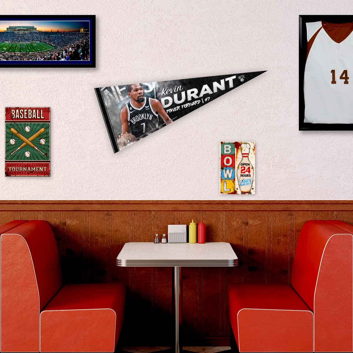WinCraft Brooklyn Nets Durant Pennant Flag - Sports Collectibles, Sports Memorabilia, Sports Fan Shop, Sports Gifts
