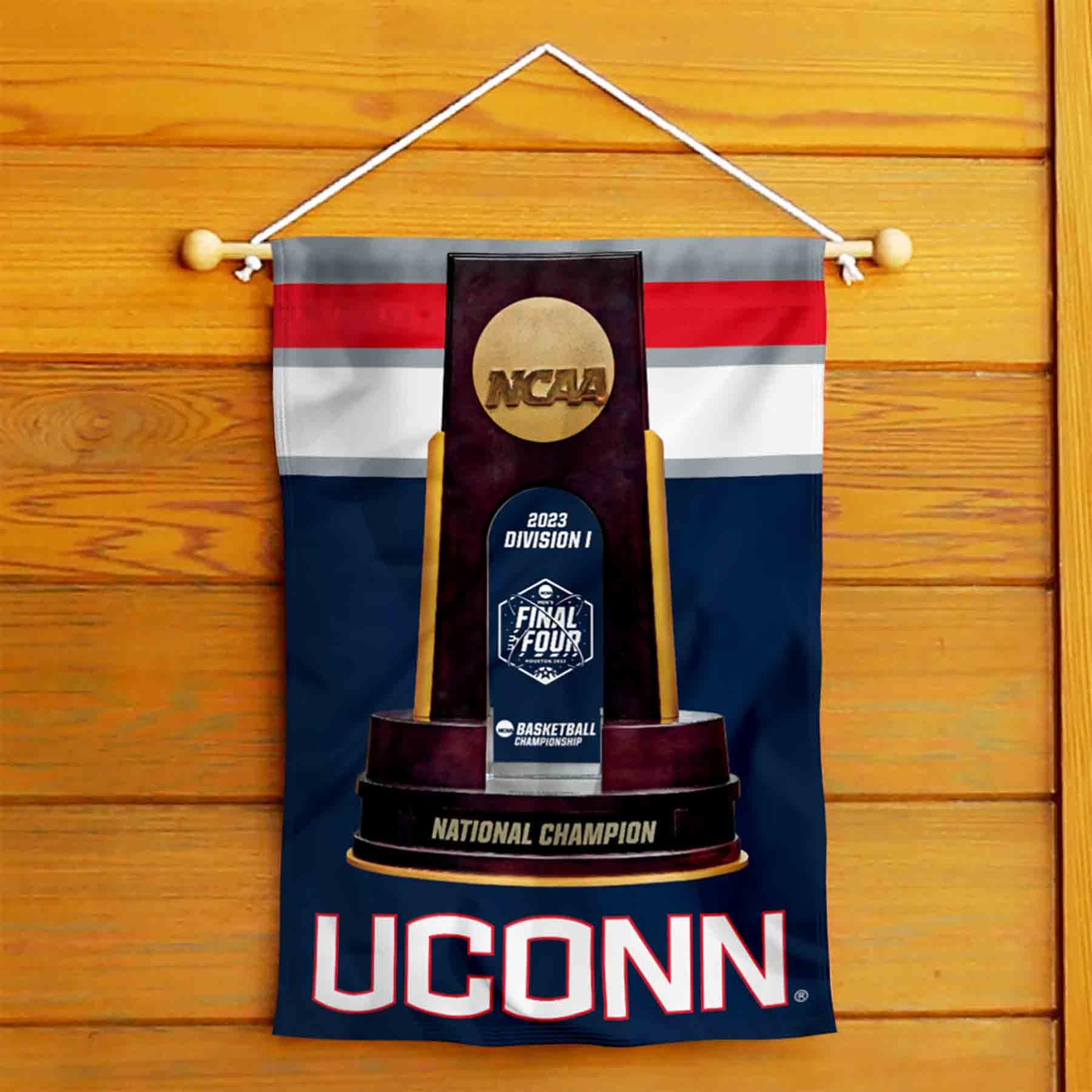 WinCraft Connecticut Huskies UCONN College Basketball 2023 National Champions Double Sided Garden Flag - Sports Collectibles, Sports Memorabilia, Sports Fan Shop, Sports Gifts