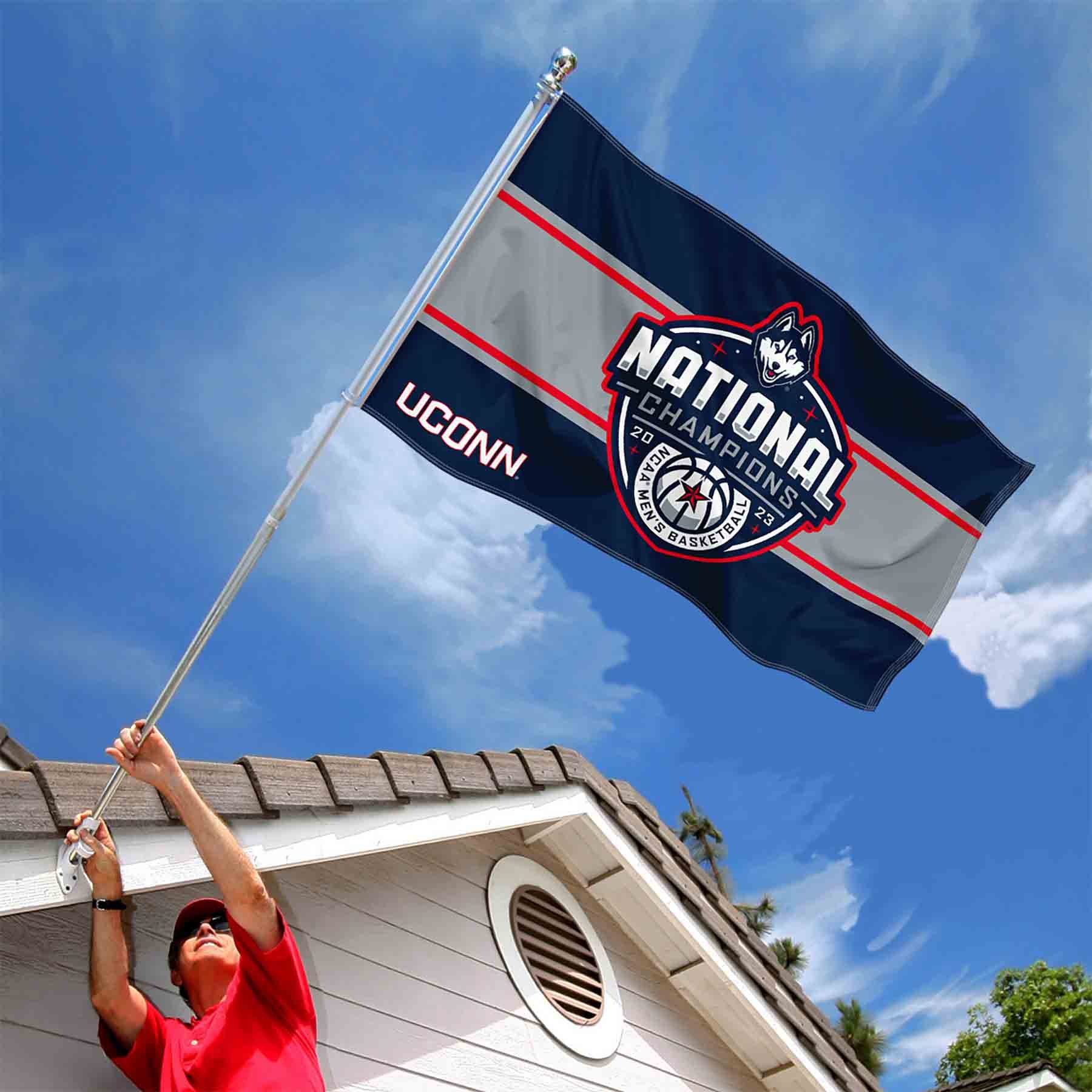 College Flags & Banners Co. Connecticut Huskies 2023 Basketball National Champions Banner and Tapestry Wall Tack Pads - Sports Collectibles, Sports Memorabilia, Sports Fan Shop, Sports Gifts
