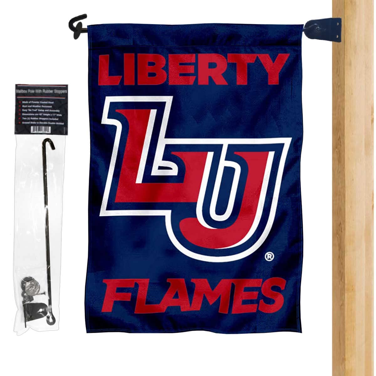 Liberty University Garden Flag and Mailbox Post Pole Mount Holder Set - Sports Collectibles, Sports Memorabilia, Sports Fan Shop, Sports Gifts