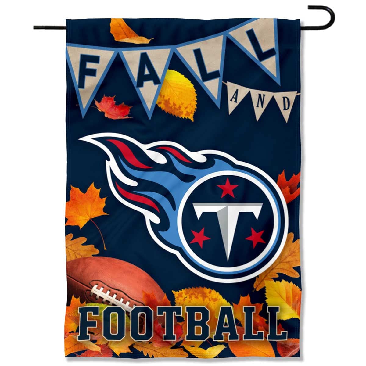 WinCraft Tennessee Titans Fall Leaves Decorative Football Garden Flag Double Sided Banner - Sports Collectibles, Sports Memorabilia, Sports Fan Shop, Sports Gifts
