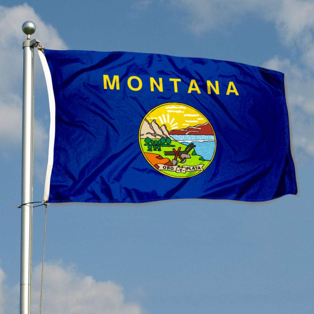Sports Flags Pennants Company State of Montana Flag 3x5 Foot Banner - Sports Collectibles, Sports Memorabilia, Sports Fan Shop, Sports Gifts