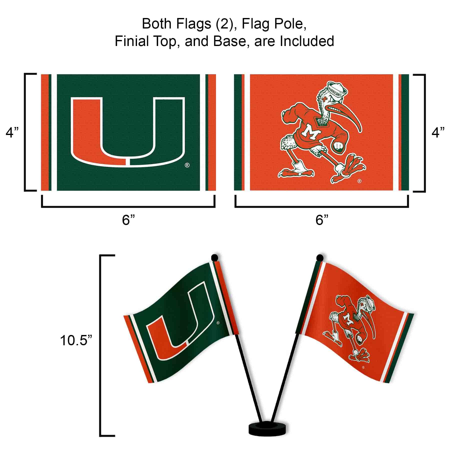 WinCraft Hurricanes Desk and Table Top Flags - Sports Collectibles, Sports Memorabilia, Sports Fan Shop, Sports Gifts