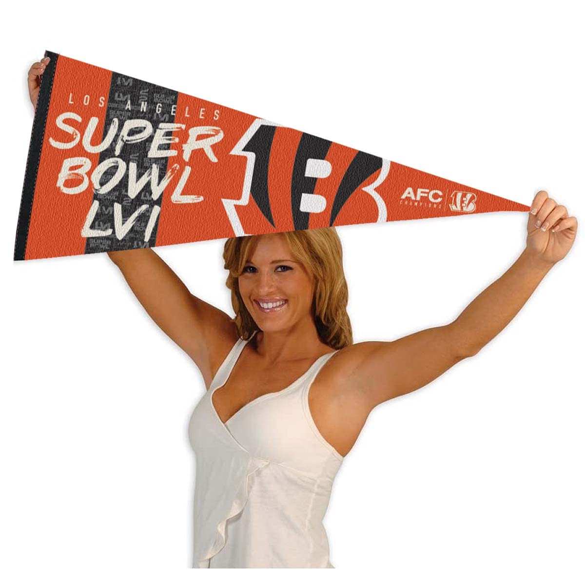 WinCraft Bengals 2022 Super Bowl LVI Bound Full Size Large Pennant - Sports Collectibles, Sports Memorabilia, Sports Fan Shop, Sports Gifts