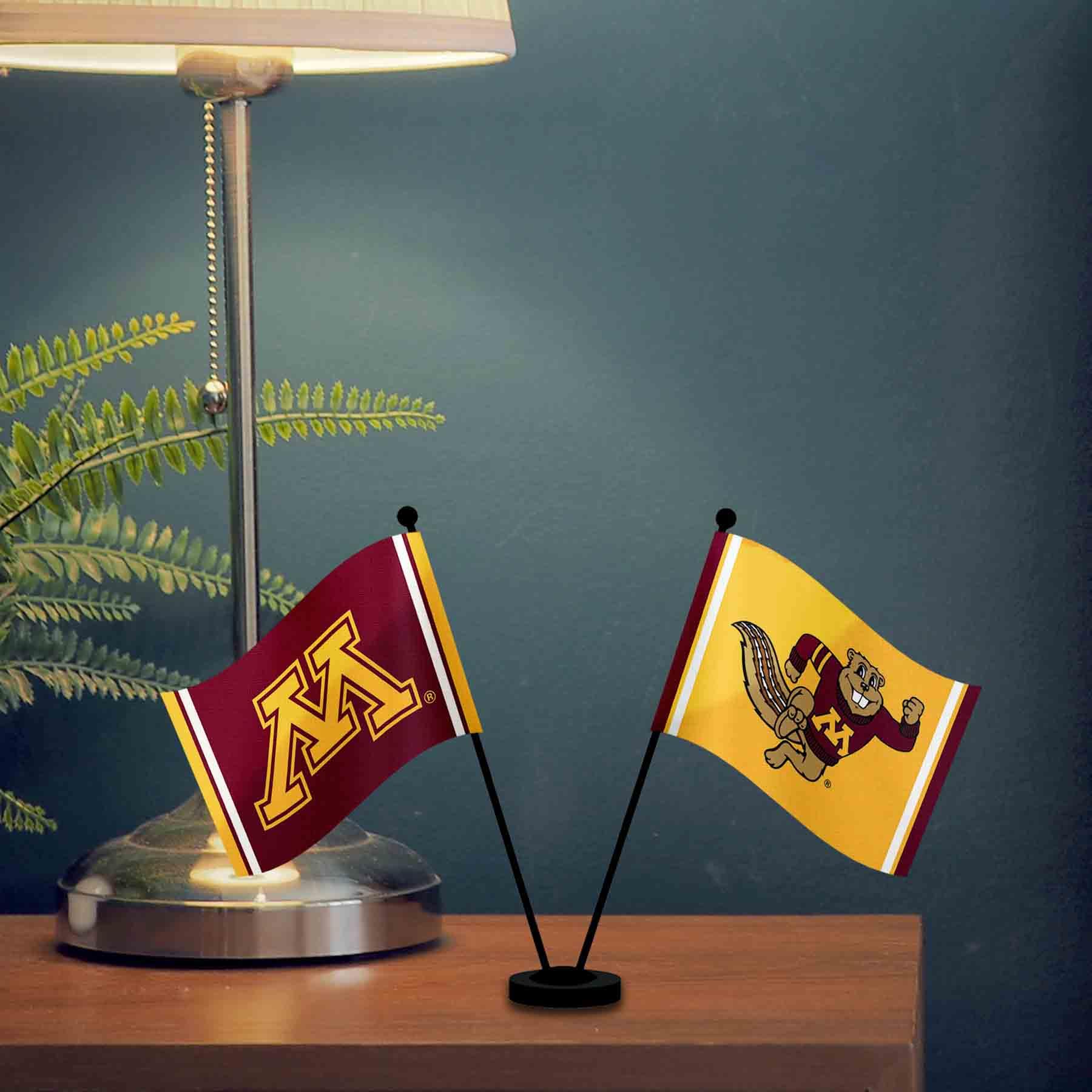 WinCraft Minnesota Gophers Desk and Table Top Flags - Sports Collectibles, Sports Memorabilia, Sports Fan Shop, Sports Gifts