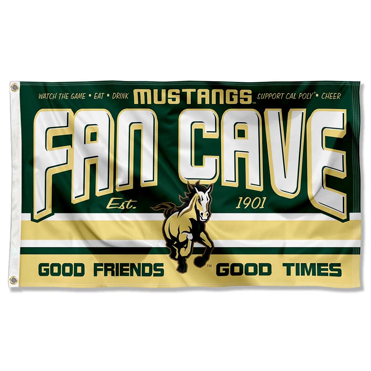 Cal Poly Mustangs Fan Man Cave Banner Flag - Sports Collectibles, Sports Memorabilia, Sports Fan Shop, Sports Gifts