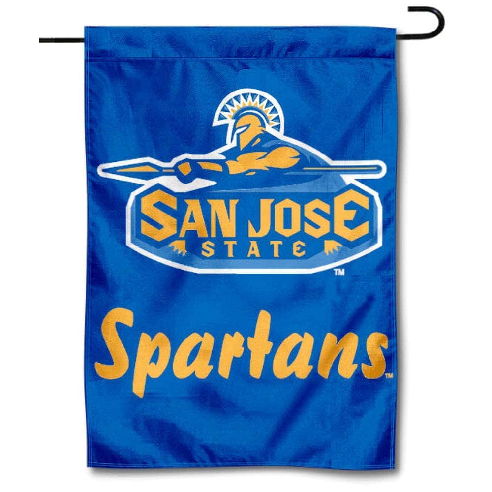 College Flags & Banners Co. San Jose State University Garden Flag and USA Flag Stand Pole Holder Set - Sports Collectibles, Sports Memorabilia, Sports Fan Shop, Sports Gifts
