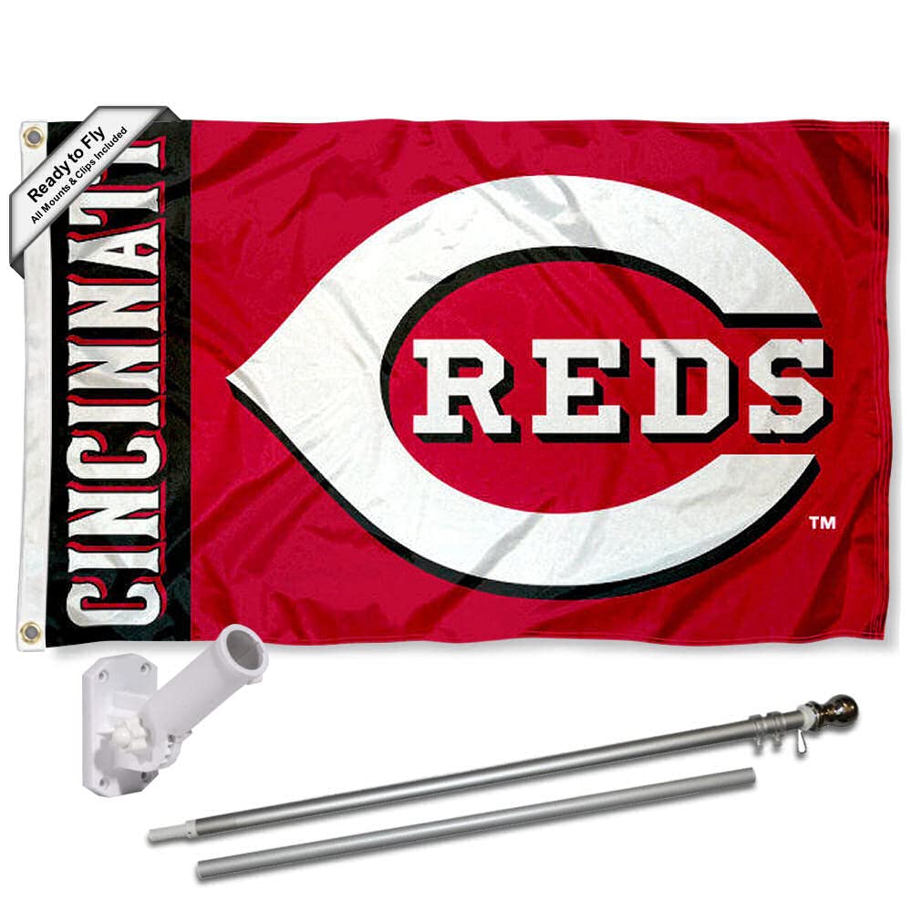 Cincinnati Reds Flag Pole and Bracket Set - Sports Collectibles, Sports Memorabilia, Sports Fan Shop, Sports Gifts