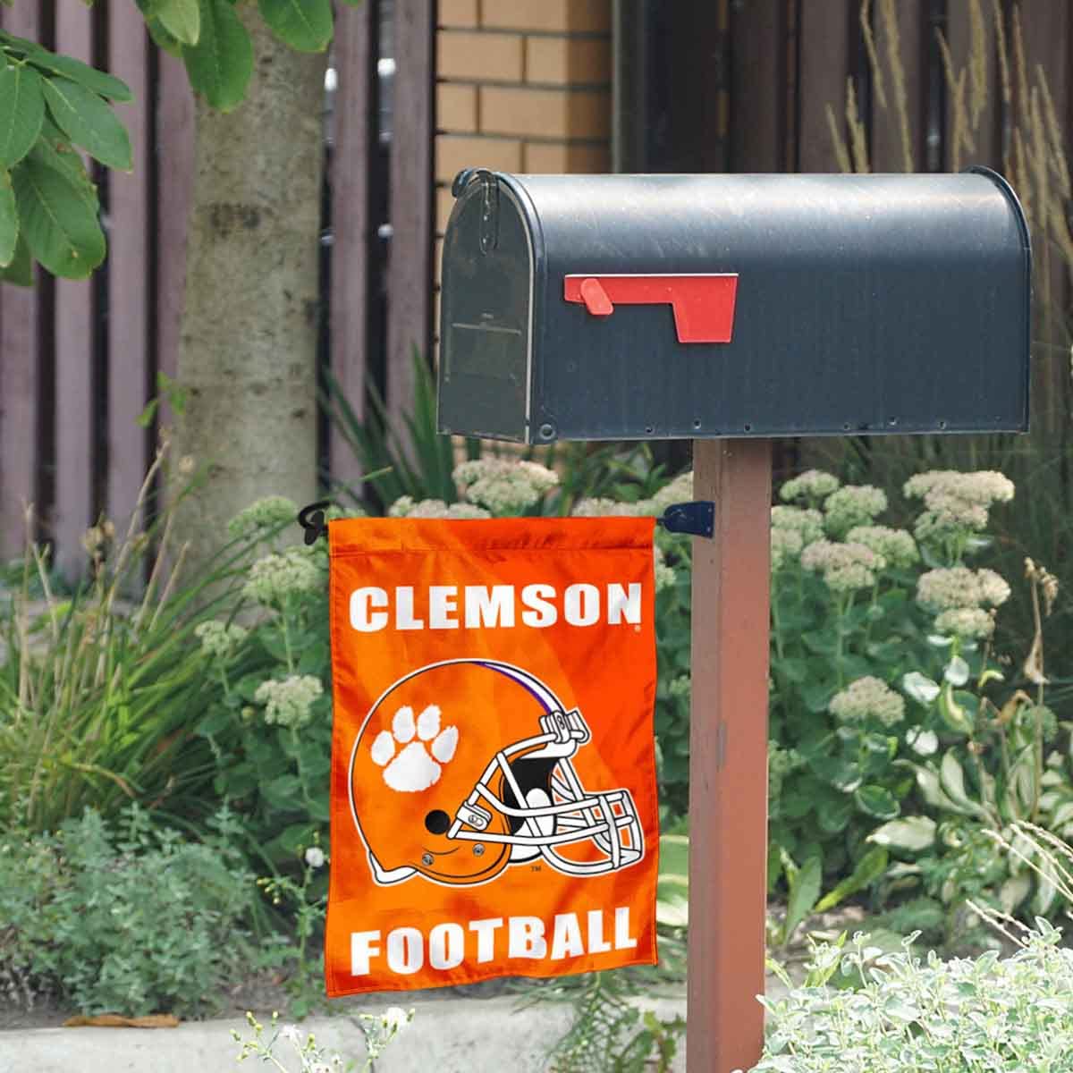 Clemson Tigers Football Helmet Garden Banner and Mailbox Post Pole Mount Holder Set - Sports Collectibles, Sports Memorabilia, Sports Fan Shop, Sports Gifts