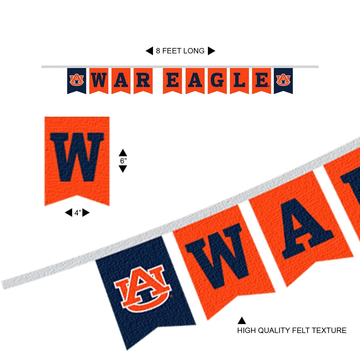 Auburn Banner String Pennant Flags - Sports Collectibles, Sports Memorabilia, Sports Fan Shop, Sports Gifts