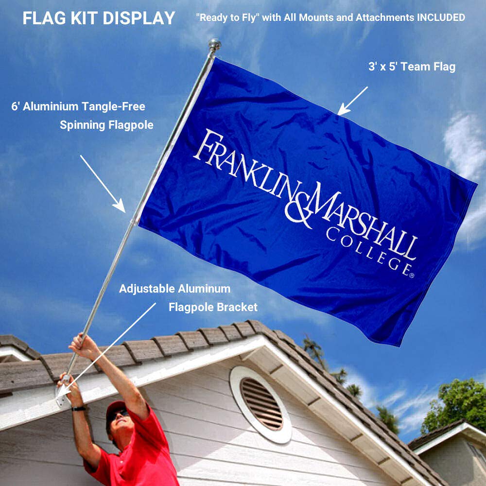 College Flags & Banners Co. Franklin & Marshall College Diplomats Logo Flag and Pole Bracket Mount Bundle - Sports Collectibles, Sports Memorabilia, Sports Fan Shop, Sports Gifts