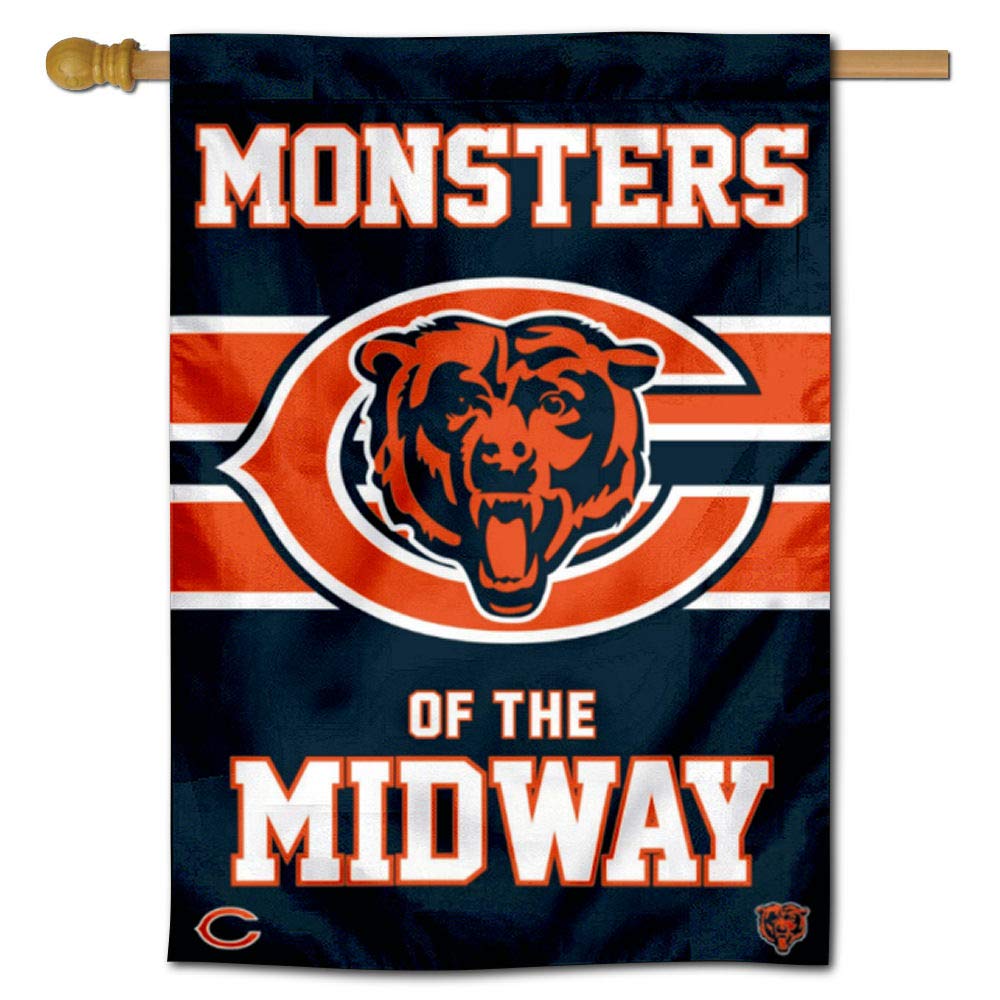 WinCraft Chicago Bears Monsters of The Midway Double Sided Banner Flag - Sports Collectibles, Sports Memorabilia, Sports Fan Shop, Sports Gifts