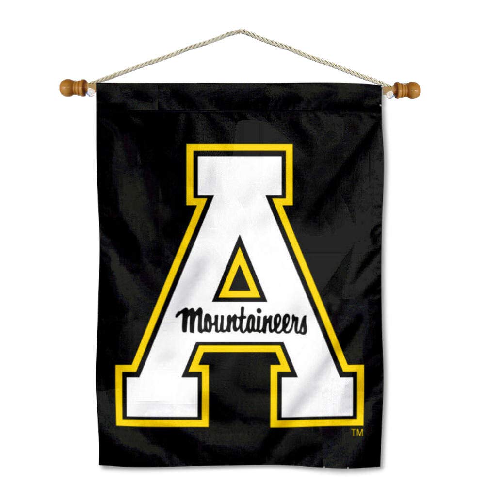College Flags & Banners Co. Appalachian State Mountaineers Double Sided House Flag and Wood Banner Pole Set - Sports Collectibles, Sports Memorabilia, Sports Fan Shop, Sports Gifts