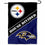 WinCraft House Divided Steelers and Ravens Double Sided Garden Flag - Sports Collectibles, Sports Memorabilia, Sports Fan Shop, Sports Gifts