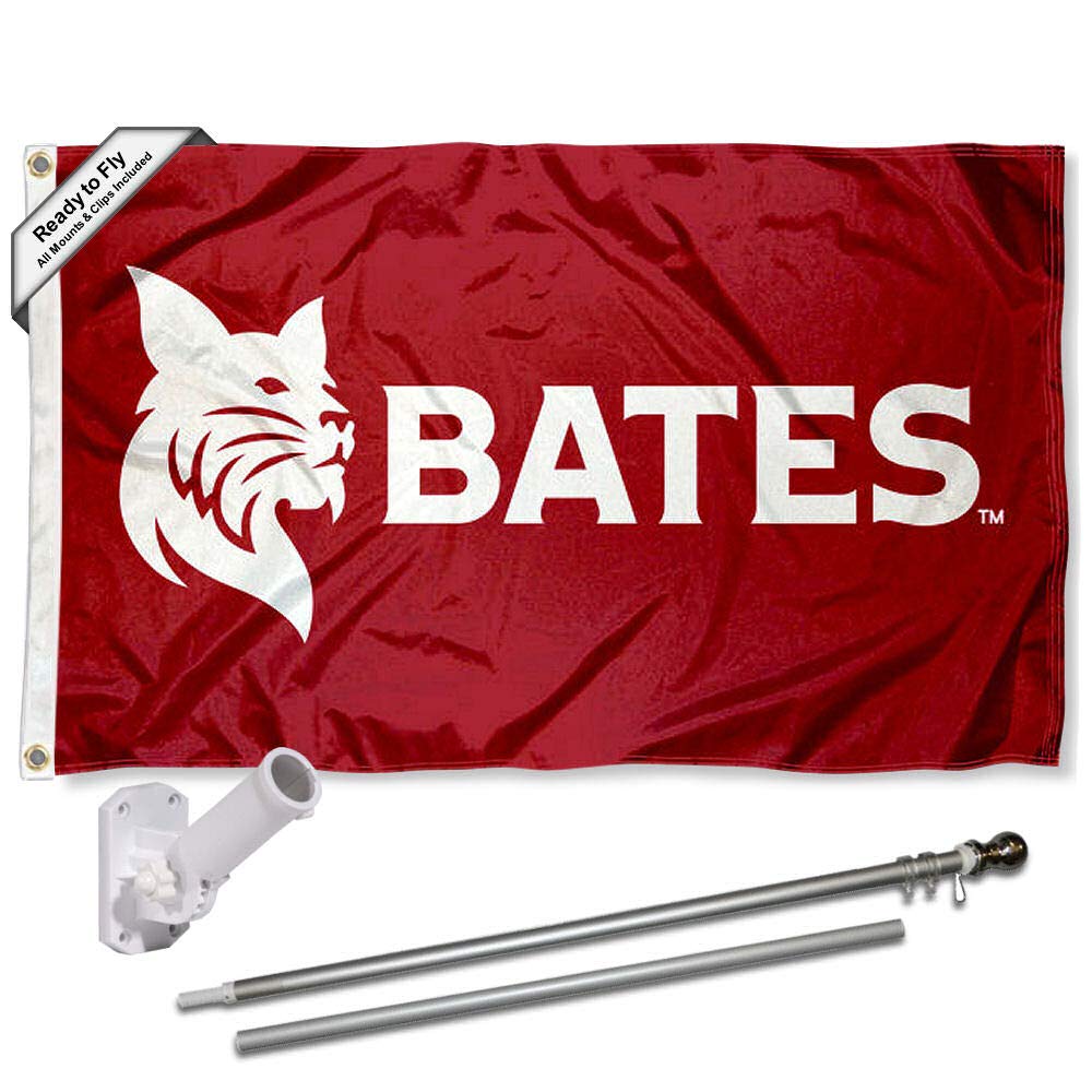Bates College Bobcats Flag and Pole Bracket Mount Bundle - Sports Collectibles, Sports Memorabilia, Sports Fan Shop, Sports Gifts