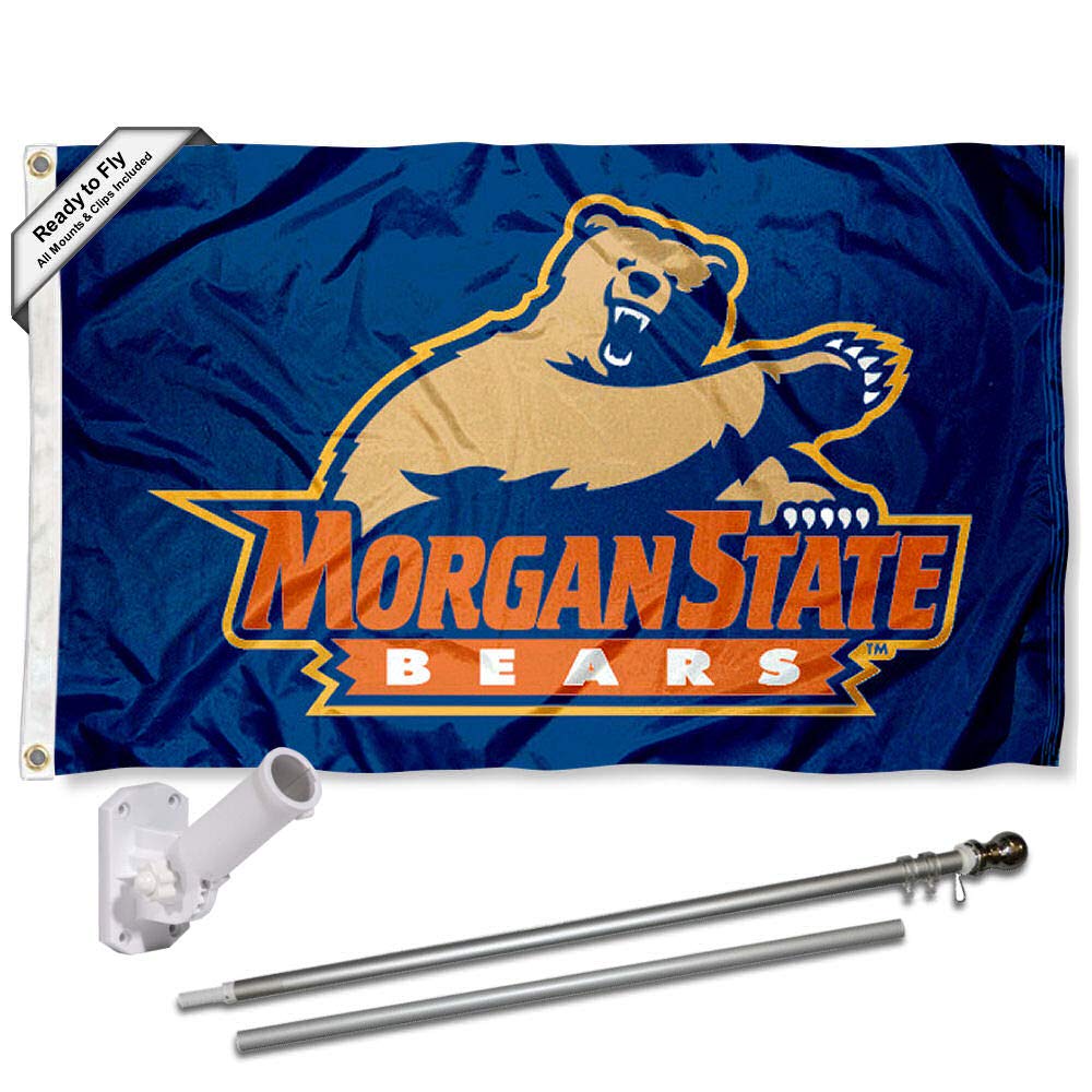 College Flags & Banners Co. Morgan State Bears Flag and Pole Bracket Mount Bundle - Sports Collectibles, Sports Memorabilia, Sports Fan Shop, Sports Gifts