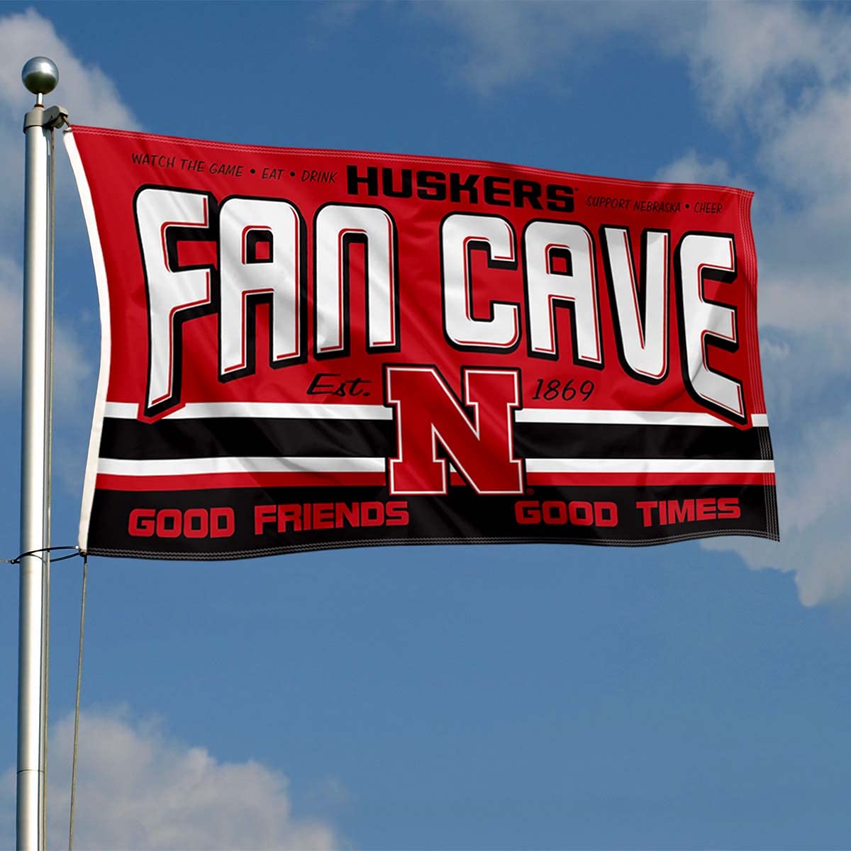 Nebraska Cornhuskers Fan Man Cave Banner Flag - Sports Collectibles, Sports Memorabilia, Sports Fan Shop, Sports Gifts