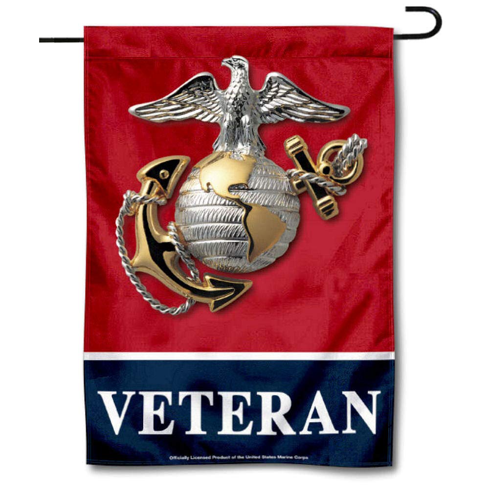 WinCraft US Marines Veteran Garden Flag - Sports Collectibles, Sports Memorabilia, Sports Fan Shop, Sports Gifts