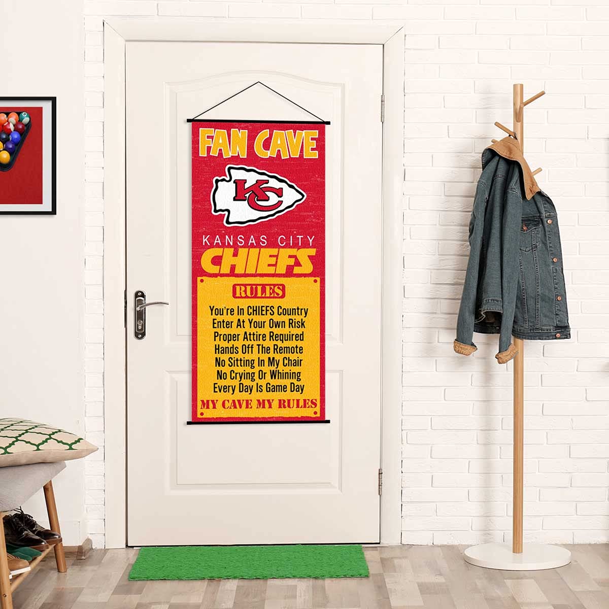 WinCraft Kansas City Chiefs Man Cave Fan Banner Wall Door Scroll - Sports Collectibles, Sports Memorabilia, Sports Fan Shop, Sports Gifts