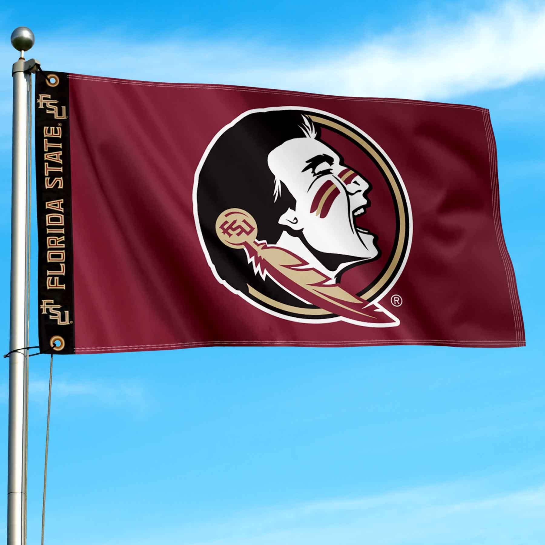 College Flags & Banners Co. Florida State FSU Noles Printed Header 3x5 Foot Banner Flag - Sports Collectibles, Sports Memorabilia, Sports Fan Shop, Sports Gifts