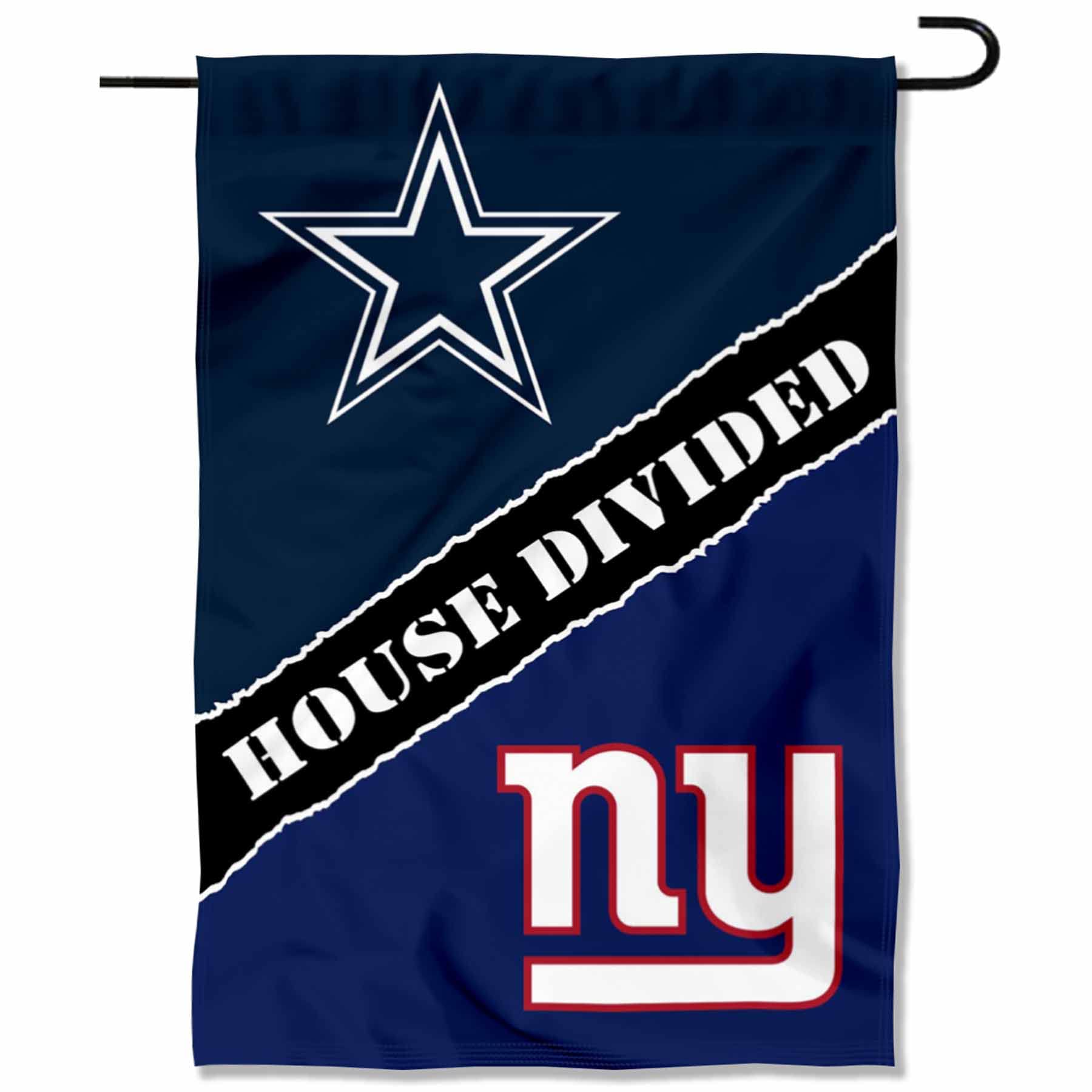 WinCraft House Divided Cowboys and Giants Double Sided Garden Flag - Sports Collectibles, Sports Memorabilia, Sports Fan Shop, Sports Gifts