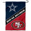 WinCraft House Divided Cowboys and 49ers Double Sided Garden Flag - Sports Collectibles, Sports Memorabilia, Sports Fan Shop, Sports Gifts
