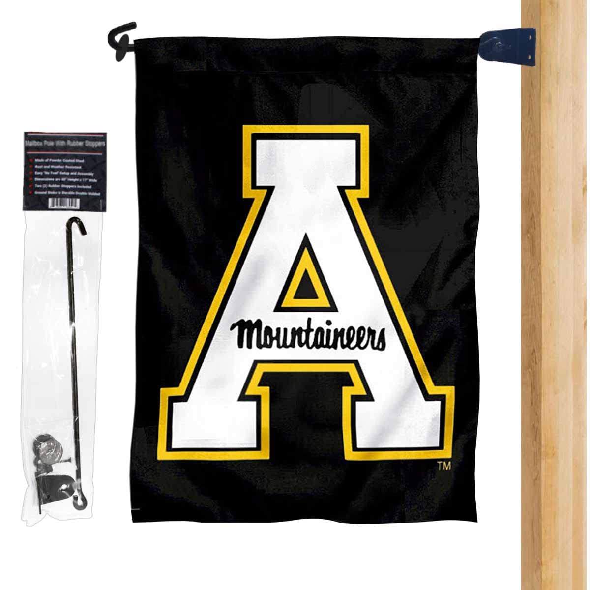 College Flags & Banners Co. App State Garden Flag and Mailbox Post Pole Mount Holder Set - Sports Collectibles, Sports Memorabilia, Sports Fan Shop, Sports Gifts