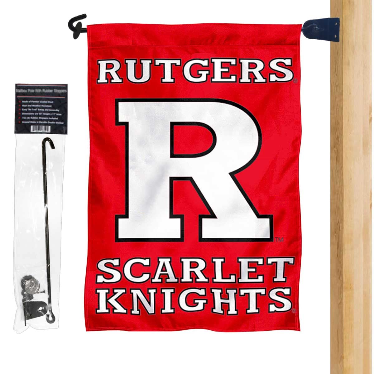 Rutgers University Garden Flag and Mailbox Post Pole Mount Holder Set - Sports Collectibles, Sports Memorabilia, Sports Fan Shop, Sports Gifts