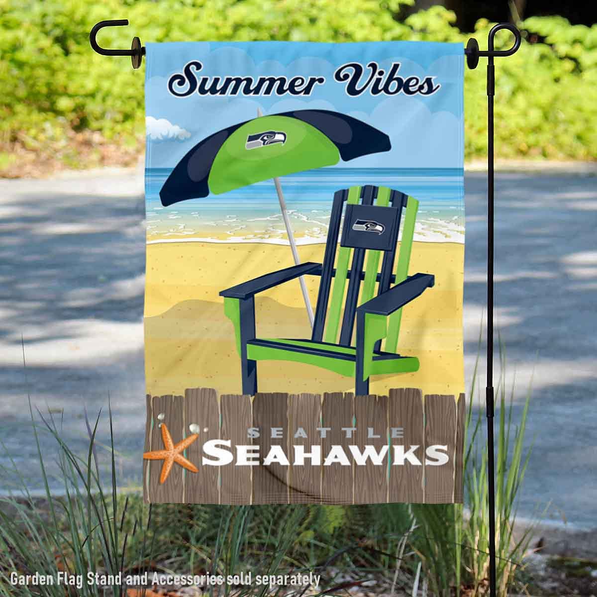 WinCraft Seattle Seahawks Summer Decorative Seasonal Garden Flag Double Sided Banner - Sports Collectibles, Sports Memorabilia, Sports Fan Shop, Sports Gifts