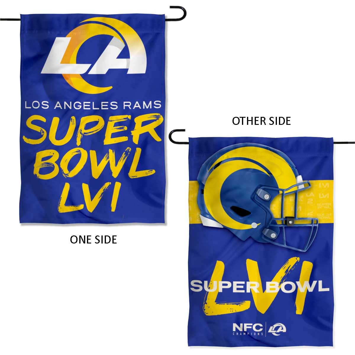 WinCraft Los Angeles Rams NFC Champions Super Bowl LVI Double Sided Garden Banner Flag - Sports Collectibles, Sports Memorabilia, Sports Fan Shop, Sports Gifts