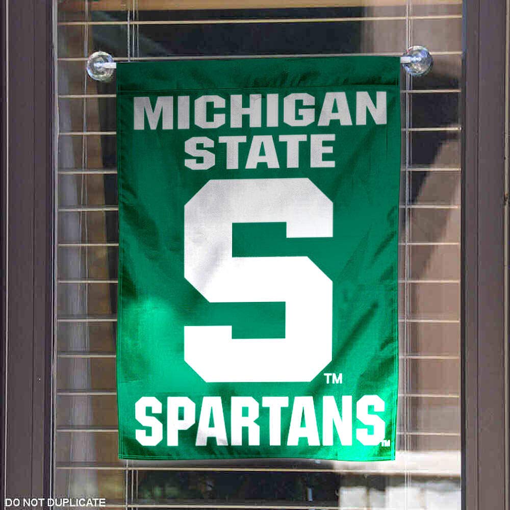 MSU Spartans Garden Flag and Yard Banner - Sports Collectibles, Sports Memorabilia, Sports Fan Shop, Sports Gifts