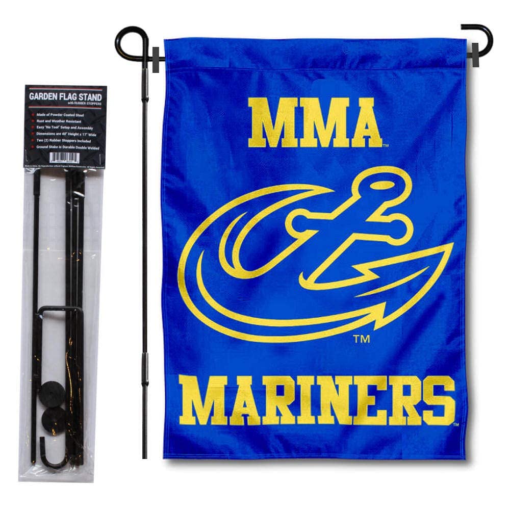 College Flags & Banners Co. Maine Maritime Mariners Garden Flag and Flag Stand Pole Holder Set - Sports Collectibles, Sports Memorabilia, Sports Fan Shop, Sports Gifts