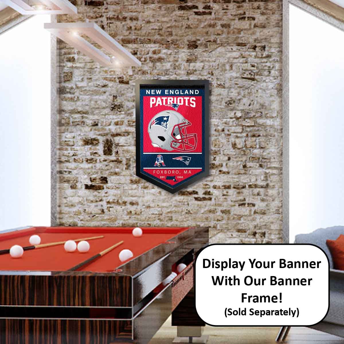WinCraft New England Patriots Heritage History Banner Pennant - Sports Collectibles, Sports Memorabilia, Sports Fan Shop, Sports Gifts