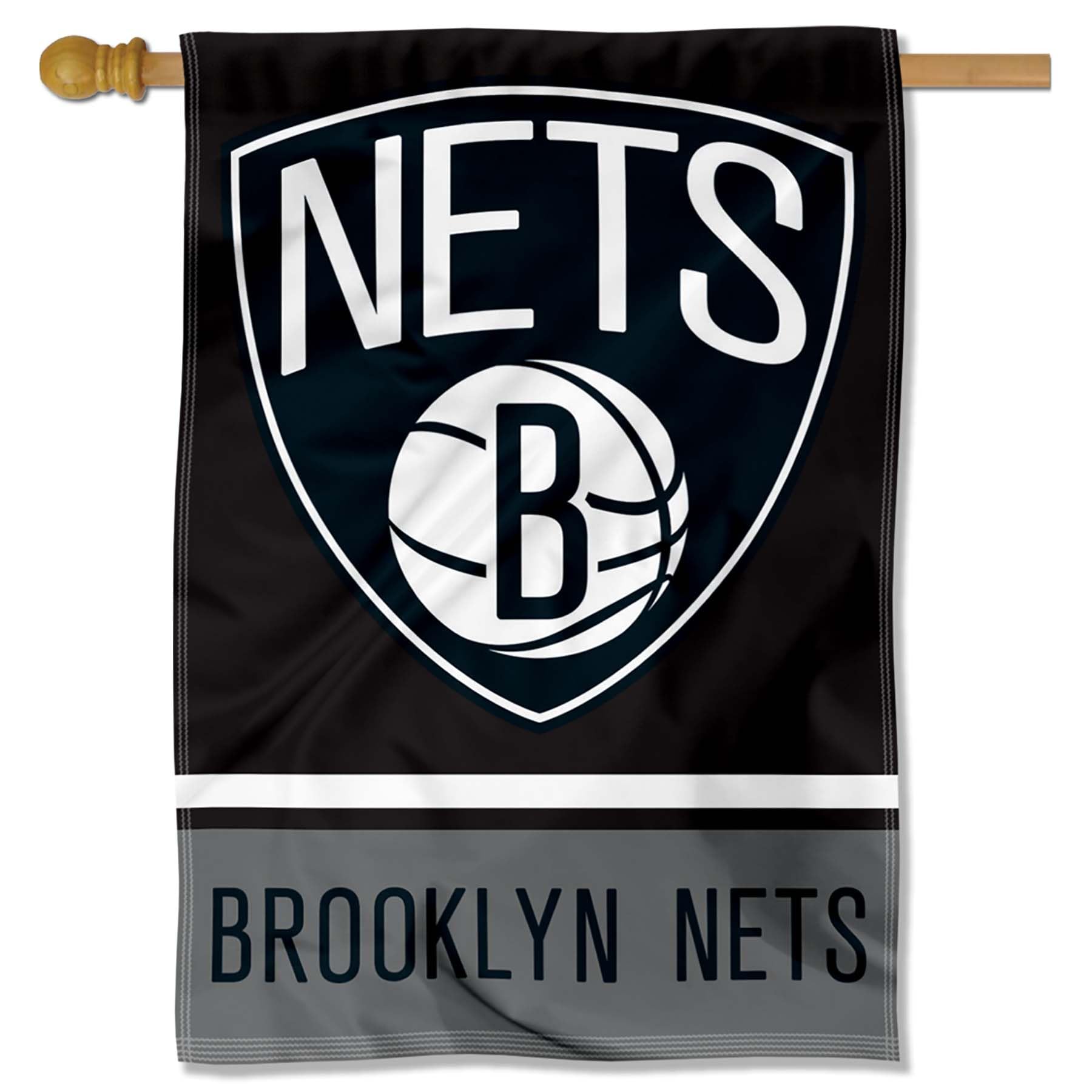 WinCraft Brooklyn Nets Double Sided House Banner Flag - Sports Collectibles, Sports Memorabilia, Sports Fan Shop, Sports Gifts