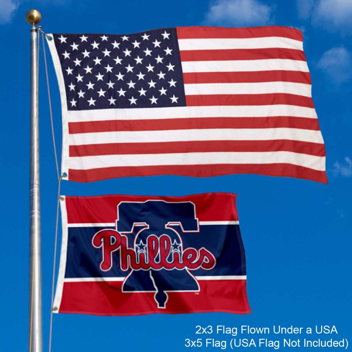 WinCraft Philadelphia Phillies 2x3 Foot Small Flag - Sports Collectibles, Sports Memorabilia, Sports Fan Shop, Sports Gifts