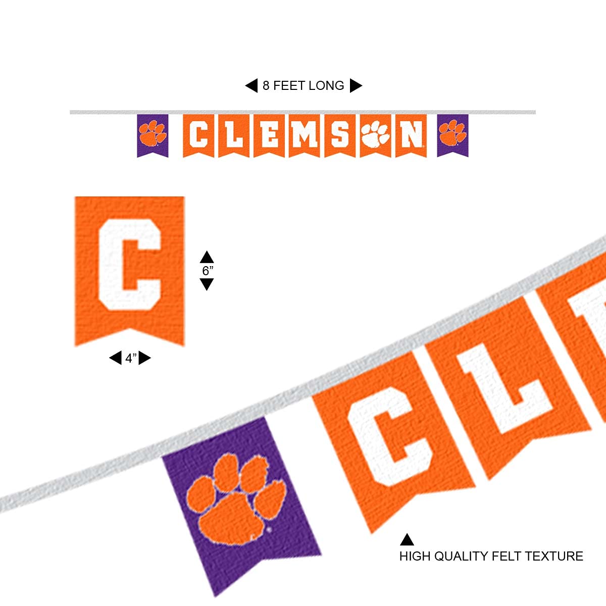 Clemson Tigers Banner String Pennant Flags - Sports Collectibles, Sports Memorabilia, Sports Fan Shop, Sports Gifts