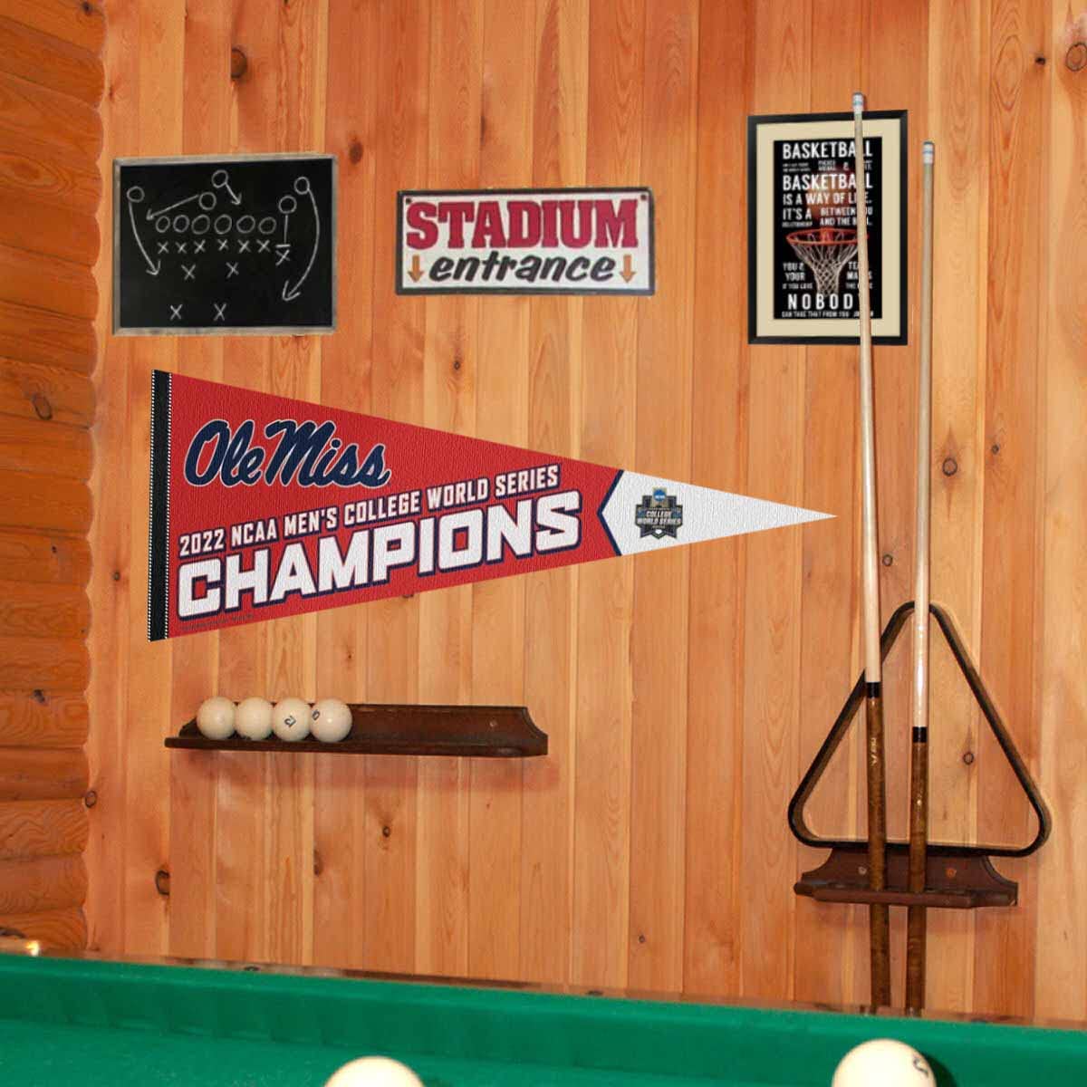WinCraft Ole Miss Pennant 2022 CWS National Champions Banner - Sports Collectibles, Sports Memorabilia, Sports Fan Shop, Sports Gifts