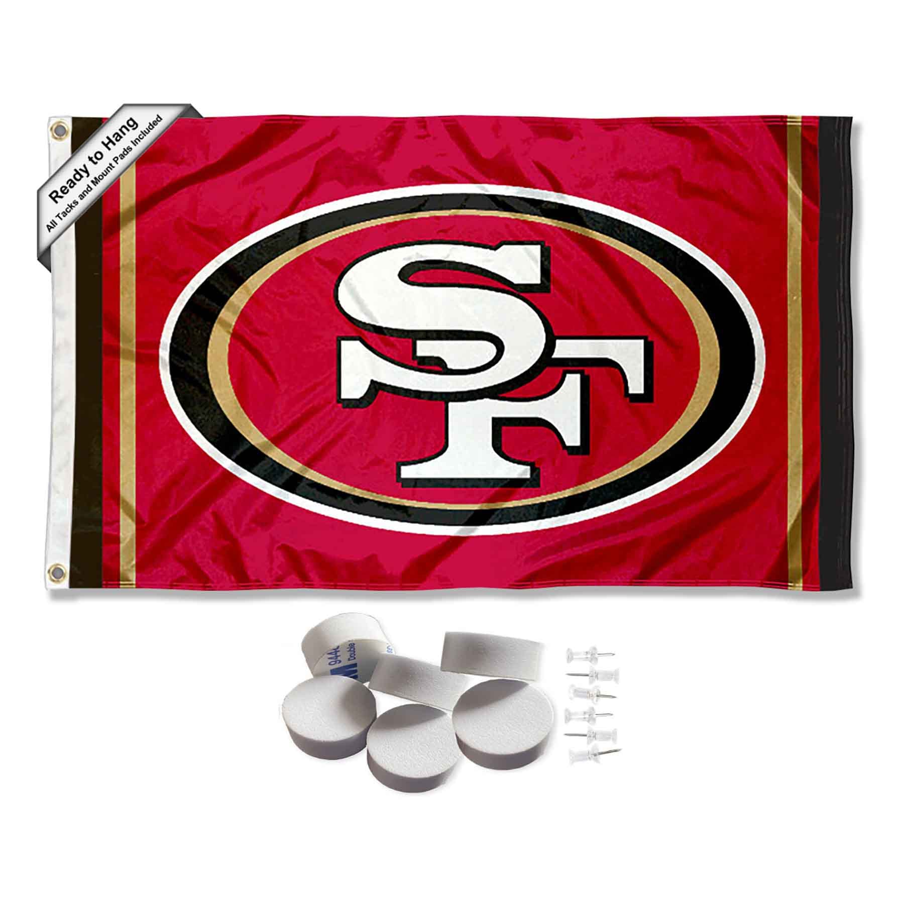 San Francisco 49ers Logo Banner and Tapestry Wall Tack Pads - Sports Collectibles, Sports Memorabilia, Sports Fan Shop, Sports Gifts